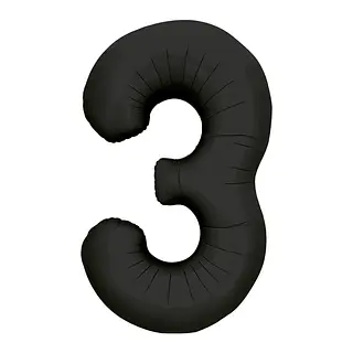 Globo Metalizado Numero 3 Negro Mate