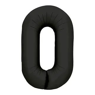 Globos Metalizado Numero 0 Negro Mate
