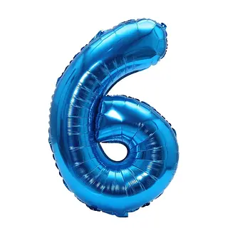 Globo Metalizado Numero 6 Azul