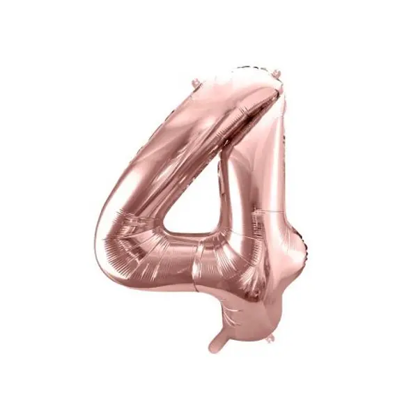 Globo Metalizado Numero 4 Oro Rosa