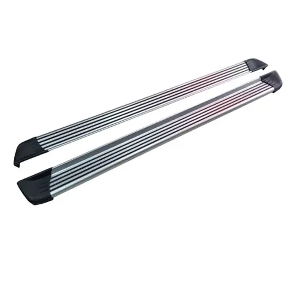 Estribos Aluminio Univ Doble Cabina 2mts 4franjas Sin Bases