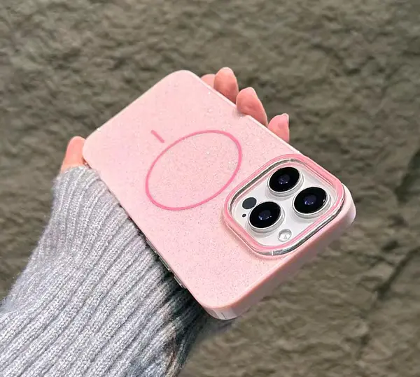 Case Magsafe Antishok Brillante Rosado Iphone 14pro+