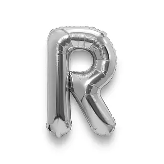 Globo Metalizado Letra R Plateado