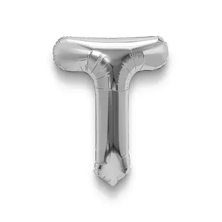 Globo Metalizado Letra T Plateado