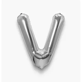 Globo Metalizado Letra V Plateado