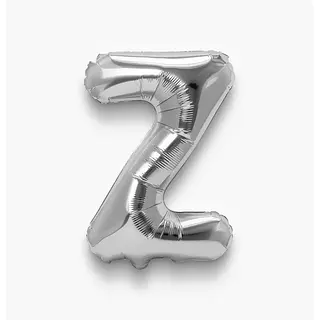 Globo Metalizado Letra Z Plateado