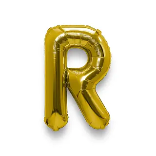 Globo Metalizado Letra R Dorado
