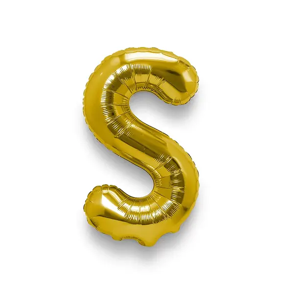 Globo Metalizado Letra S Dorado
