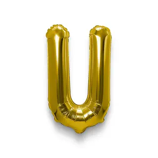 Globo Metalizado Letra U Dorado