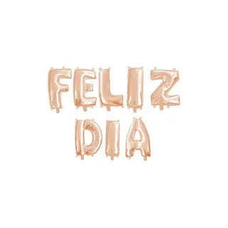 Globo Metalizado Feliz Dia Oro Rosa