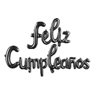 Globo Metalizado Feliz Cumpleaños Cursivo Negro