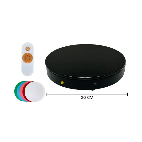 Base Giratoria 360 Con Control De 20 Centimetros Negro