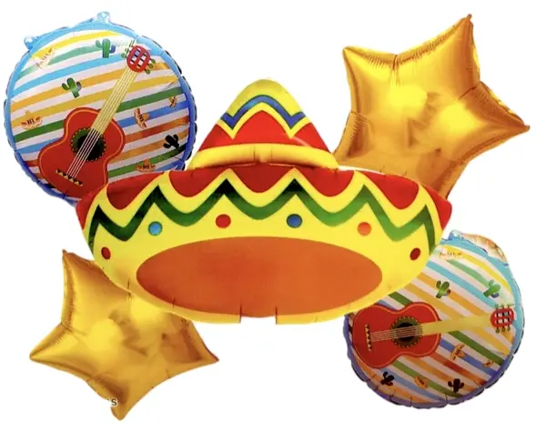 Bouquet De Globos Foil Sombrero Mexicano