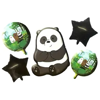 Bouquet De Globos Foil Osos Escandolosos Panda