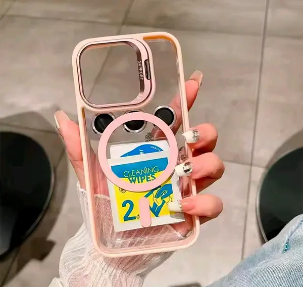 Case Magsafe Borde Rosado Protector Cámaras Iphone 16pro