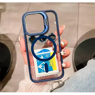 Case Magsafe Borde Azul Protector Cámaras Iphone 16pro