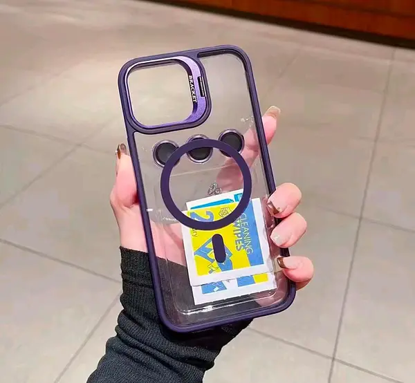 Case Magsafe Borde Morado Protector Cámaras Iphone 16