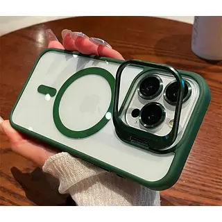 Case Magsafe Borde Verde Protector Cámaras Iphone 14pro