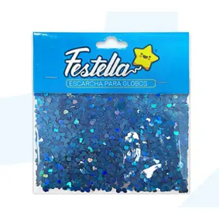 Escarcha Globo Corazon Azul Paquete X12