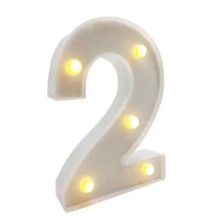 Lampara De Numero 2 16cm Luz Calida