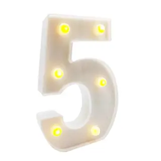 Lampara De Numero 5 16cm Luz Calida