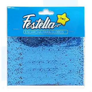 Escarcha Para Globo Azul Paquete X12
