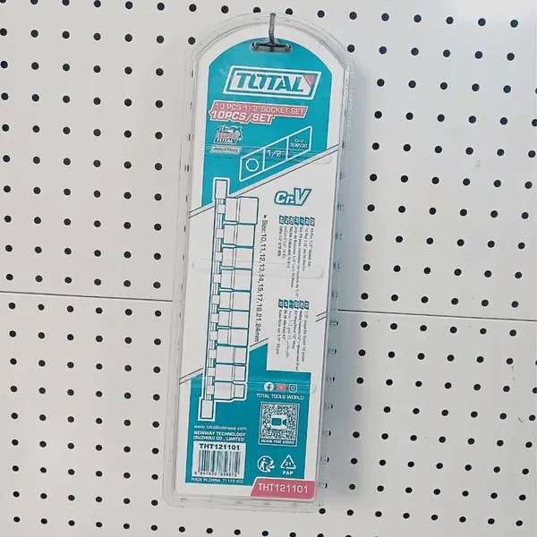 Juego De Socket Dados 10pcs 1/2" , 50bv30 Acero Crv Total