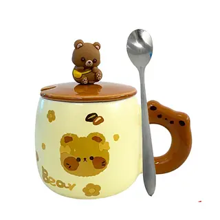 Set Mug Diseño De Oso Con Cuchara