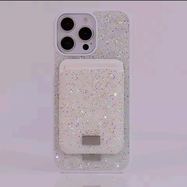Case Diseño Swarovski Tarjetero Blanco Iphone 16
