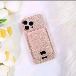 Case Diseño Swarovski Tarjetero Rosado Iphone 16