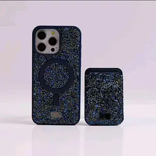 Case Diseño Swarovski Tarjetero Azul Iphone 11