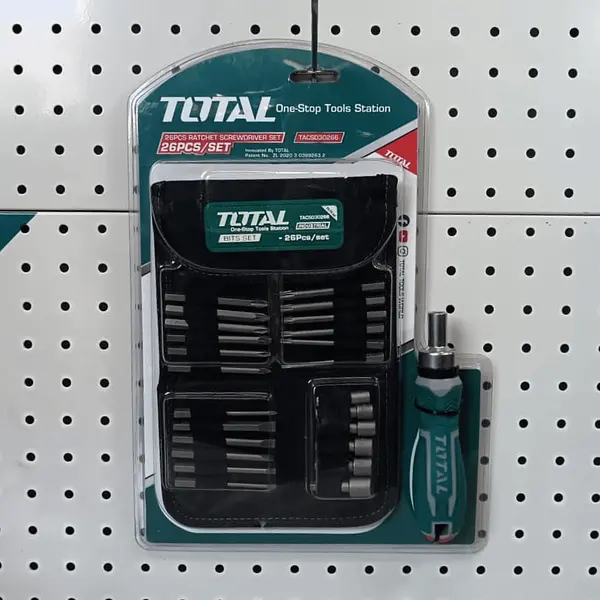 Juego De Puntas Con Destornillador Ractchet 26 Pzs Total