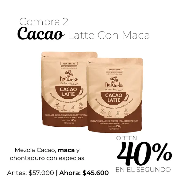 Duo Cacao Latte Con Maca