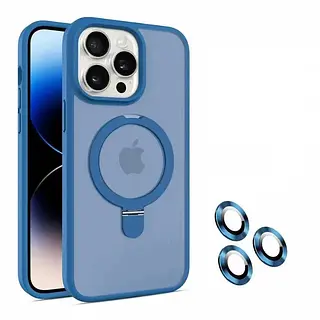 Case Magsafe Azul Mate Soporte Iphone 11pro+