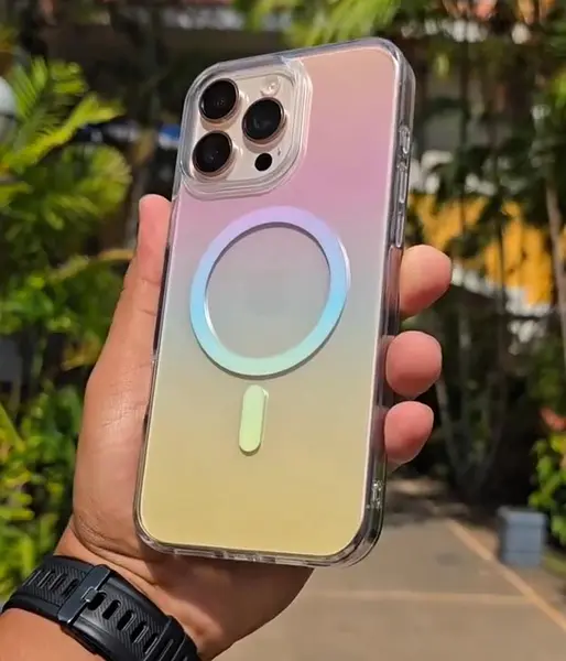 Case Transparente Degrade Tricolor Magsafe Iphone 16pro
