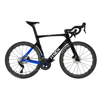 Bicicleta Compas Pro Negro Mate/Azul Grupo 105 Rines F1 Pro
