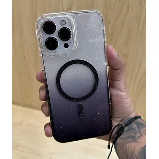 Case Transparente Magsafe Escarcha Negro Iphone 16pro