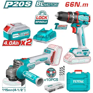 Combo Inalámbrico Taladro + Pulidora + Total