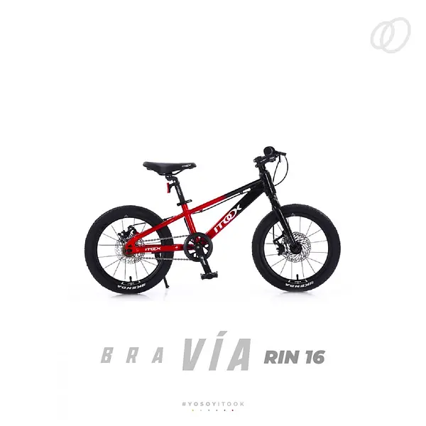 Bicicleta Itook Bravia T-12000 Rin 16" Rojo+Negro