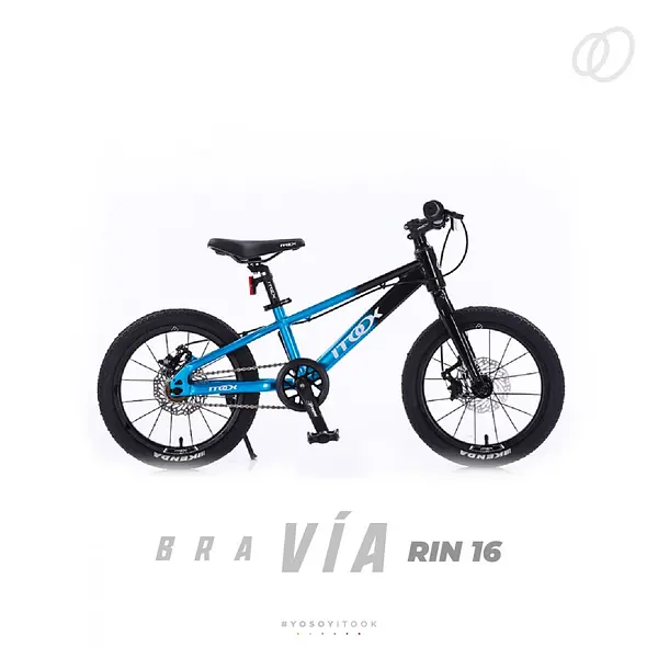 Bicicleta Itook Bravia T-12000 Rin 16" Azul+Negro