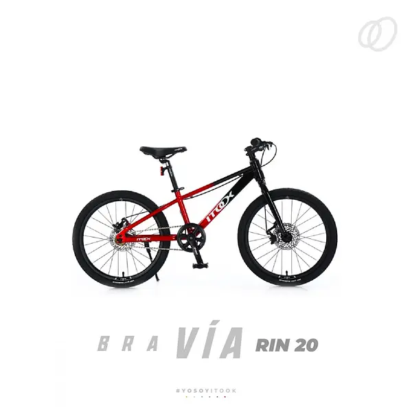 Bicicleta Itook Bravia T-12000 Rin 20" Rojo+Negro