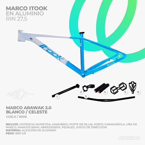 Set De Marco Itook Arawak Celeste/Blanco (L) Rin (27,5" )