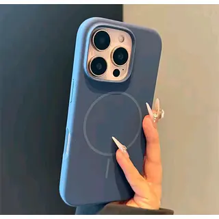 Silicon Case Magsafe Azul Iphone 16pro+
