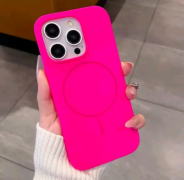 Silicon Case Magsafe Fucsia Claro Iphone 13