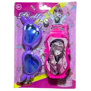 Kit De Gafas Y Celular Para Niña