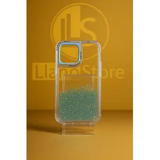 Case Transparente 360° Escarcha Azul Iphone 14pro+