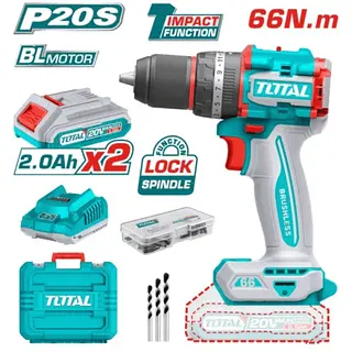 Taladro 20v Percutor 1/2" 66nm + 2 Batería 2.0 Ah Total