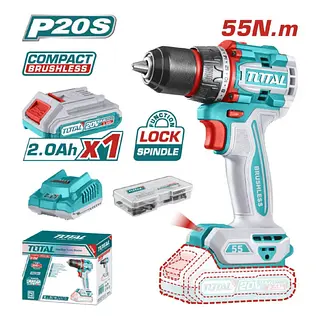 Taladro Inalambrico 20v 1/2 + 1 Baterias 2.0 Ah Total