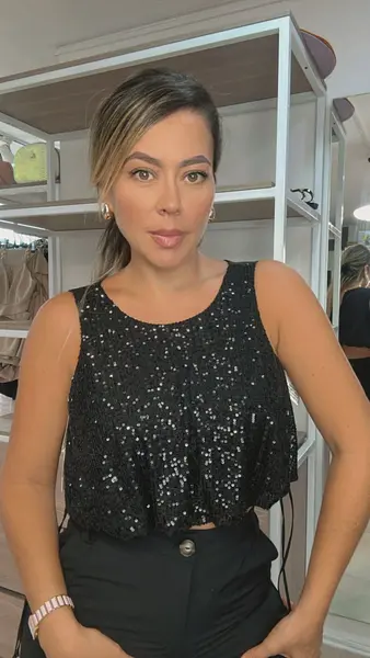 Blusa De Lentejuelas Negra | Brillo Sofisticado