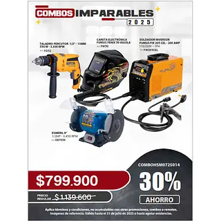 Taladro Percutor + Careta Electronica + Soldador + Esmeril